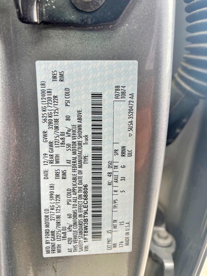 2020 Ford F350 VIN 1FT8W3BT9LEC68806 photo 10