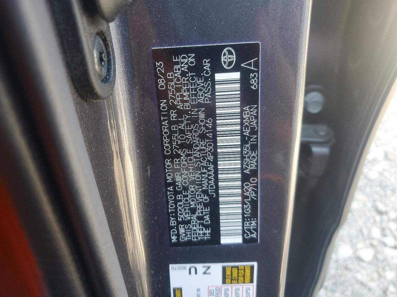2023 Toyota All other VIN JTDAAAAF4P3014146 photo 12