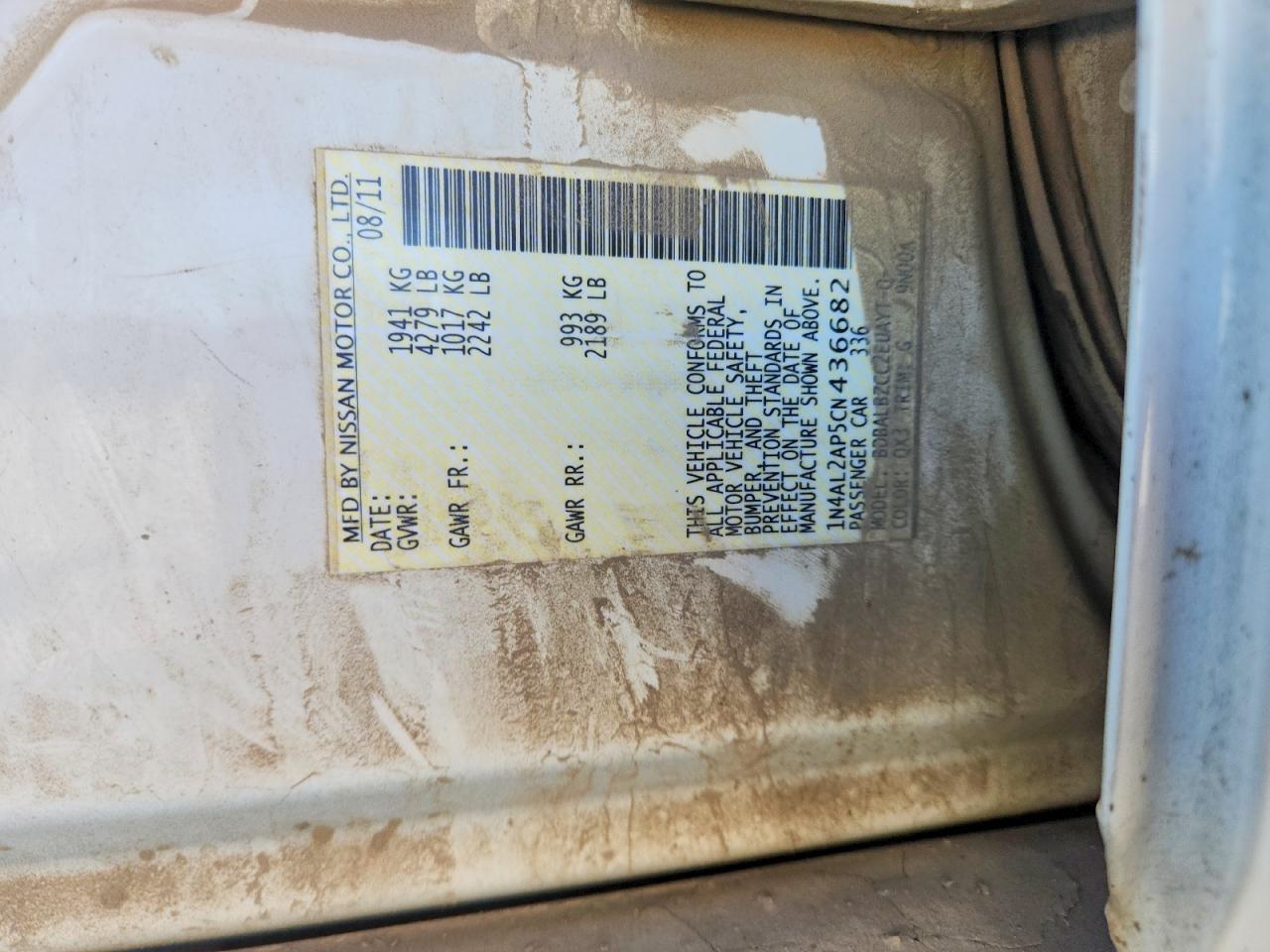 2012 Altima VIN 1N4AL2AP5CN436682 photo 12