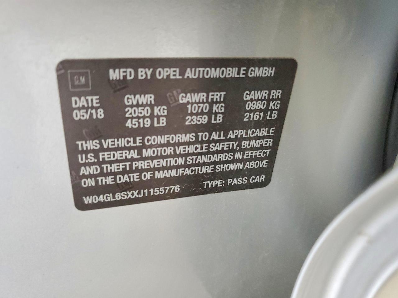 2018 Buick Regal VIN W04GL6SXXJ1155776 photo 12