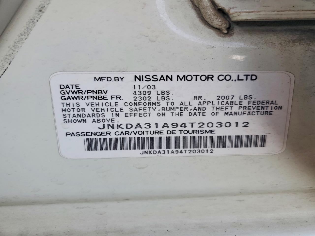 2004 Infiniti I35 VIN JNKDA31A94T203012 photo 12
