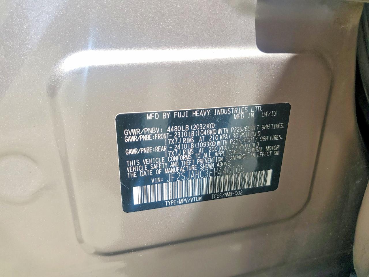 2014 Subaru Forester VIN JF2SJAHC3EH440105 photo 12