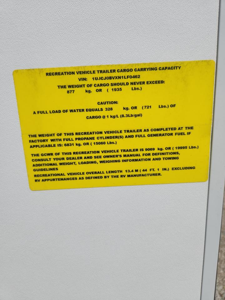 2022 JAYCO All models VIN 1UJCJ0BVXN1LF0462 photo 10