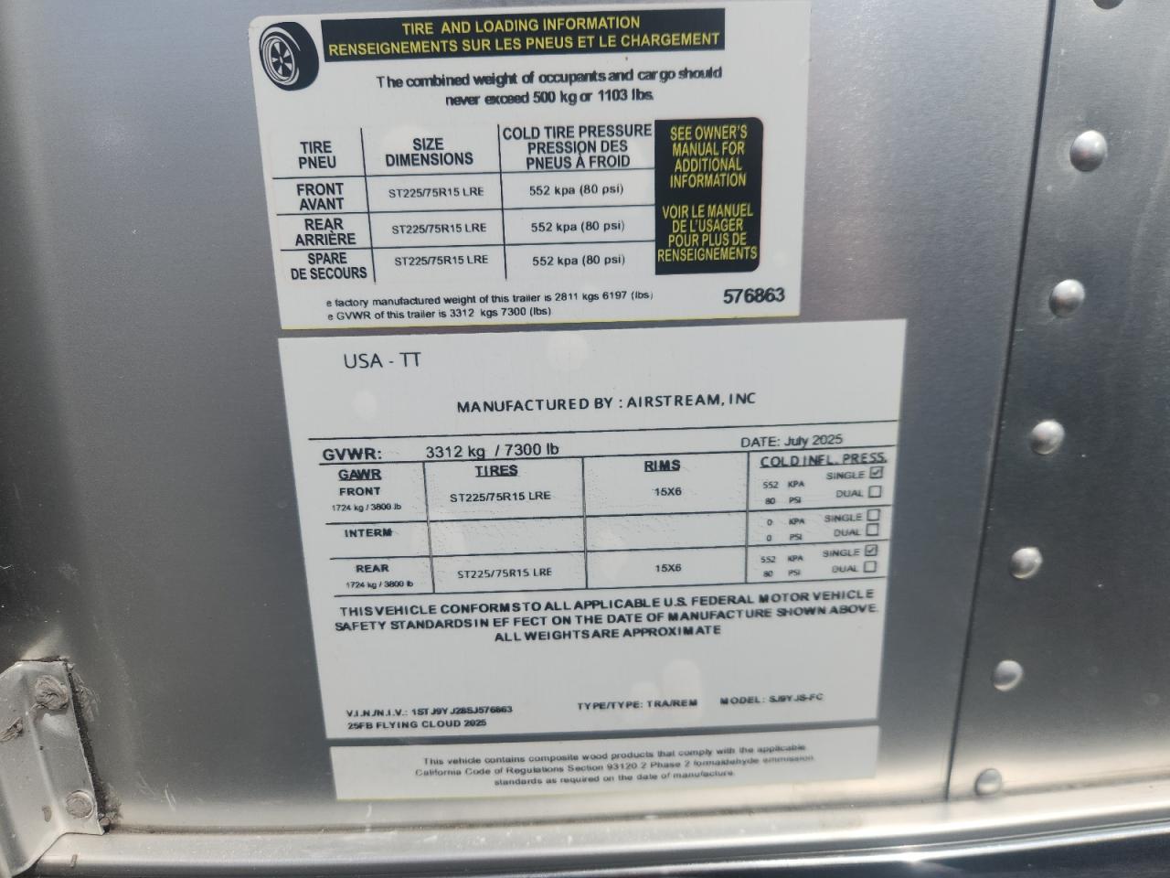 2025 AIRSTREAM Flying clo VIN 1STJ9YJ28SJ576863 photo 10