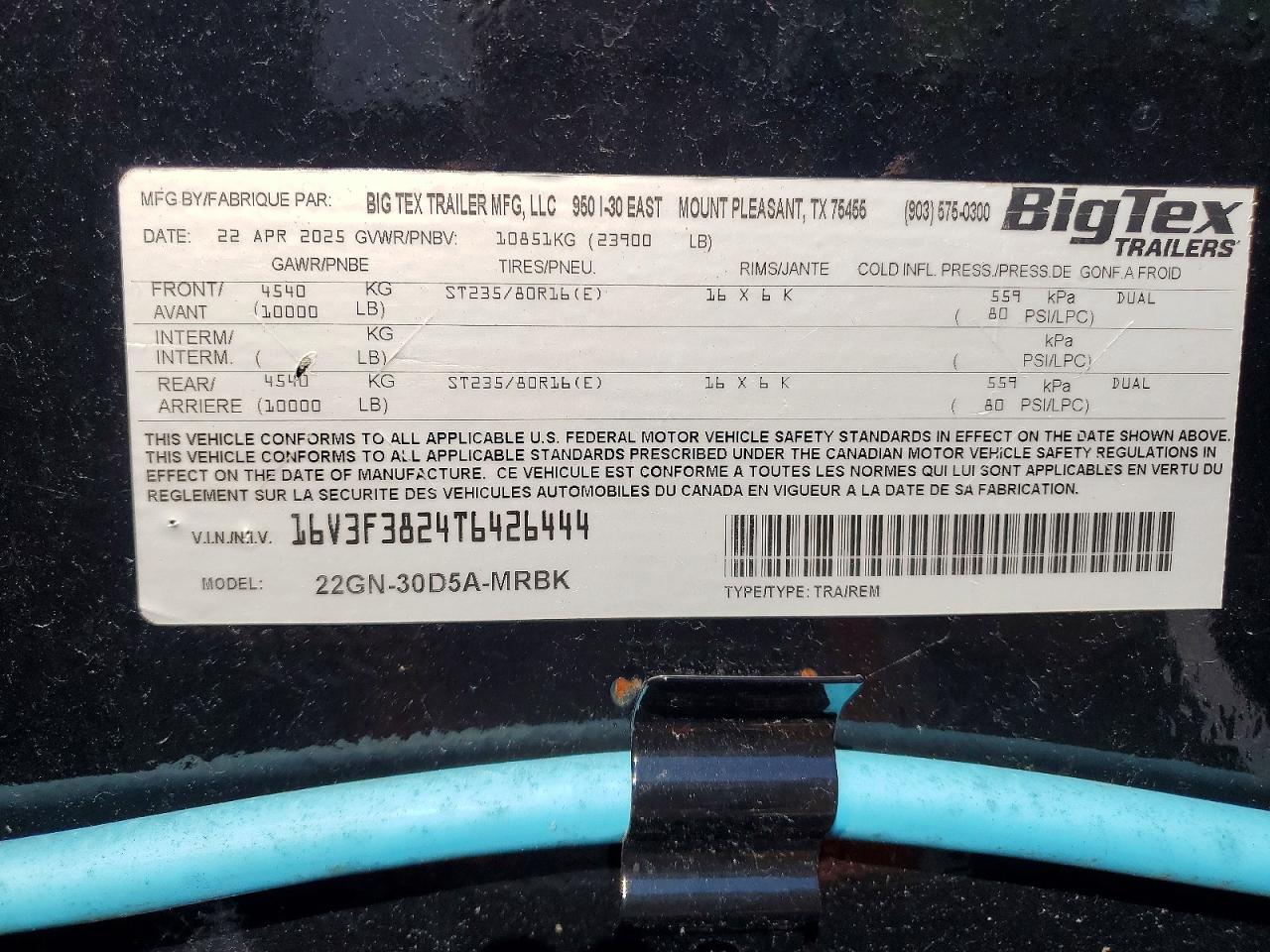 2026 BIG Utility tr VIN 16V3F3824T6426444 photo 10