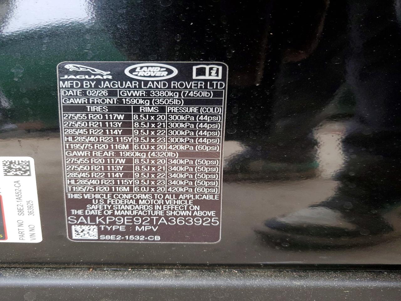 2026 LAND Rangerover VIN SALKP9E92TA363925 photo 12