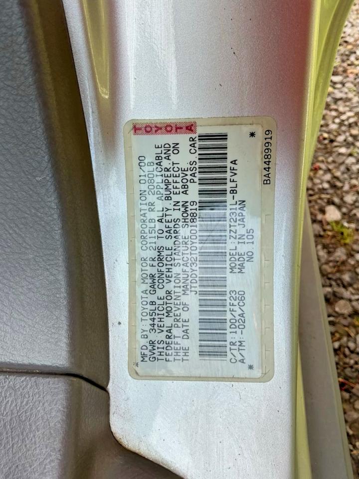 2000 Toyota Celica VIN JTDDY32T0Y0018819 photo 10