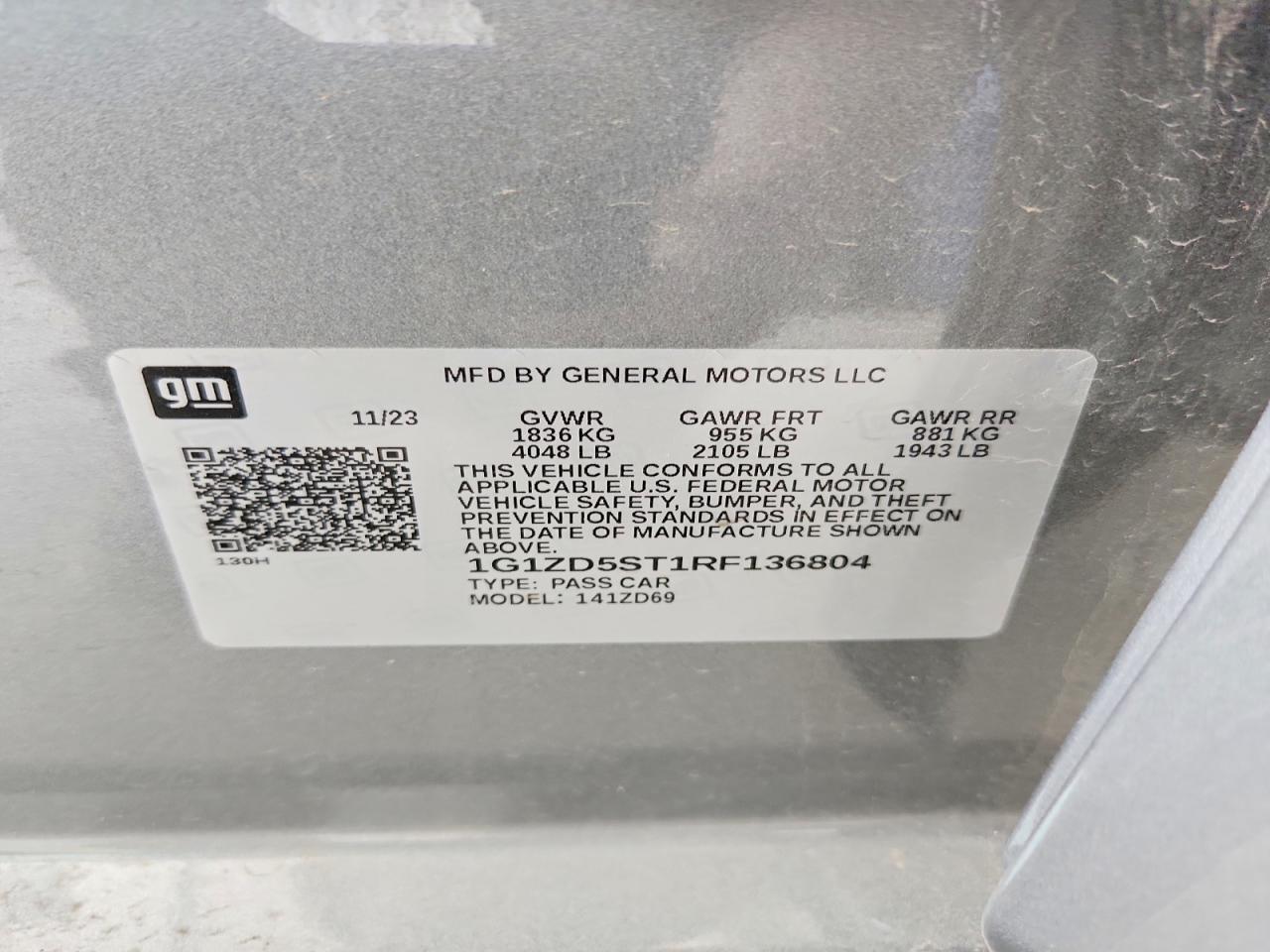 2024 Chevrolet Malibu VIN 1G1ZD5ST1RF136804 photo 12