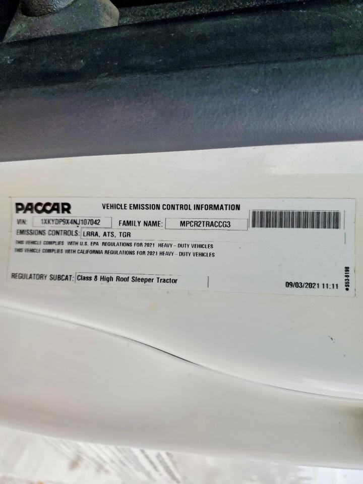 2022 KENWORTH All other VIN 1XKYDP9X4NJ107042 photo 10