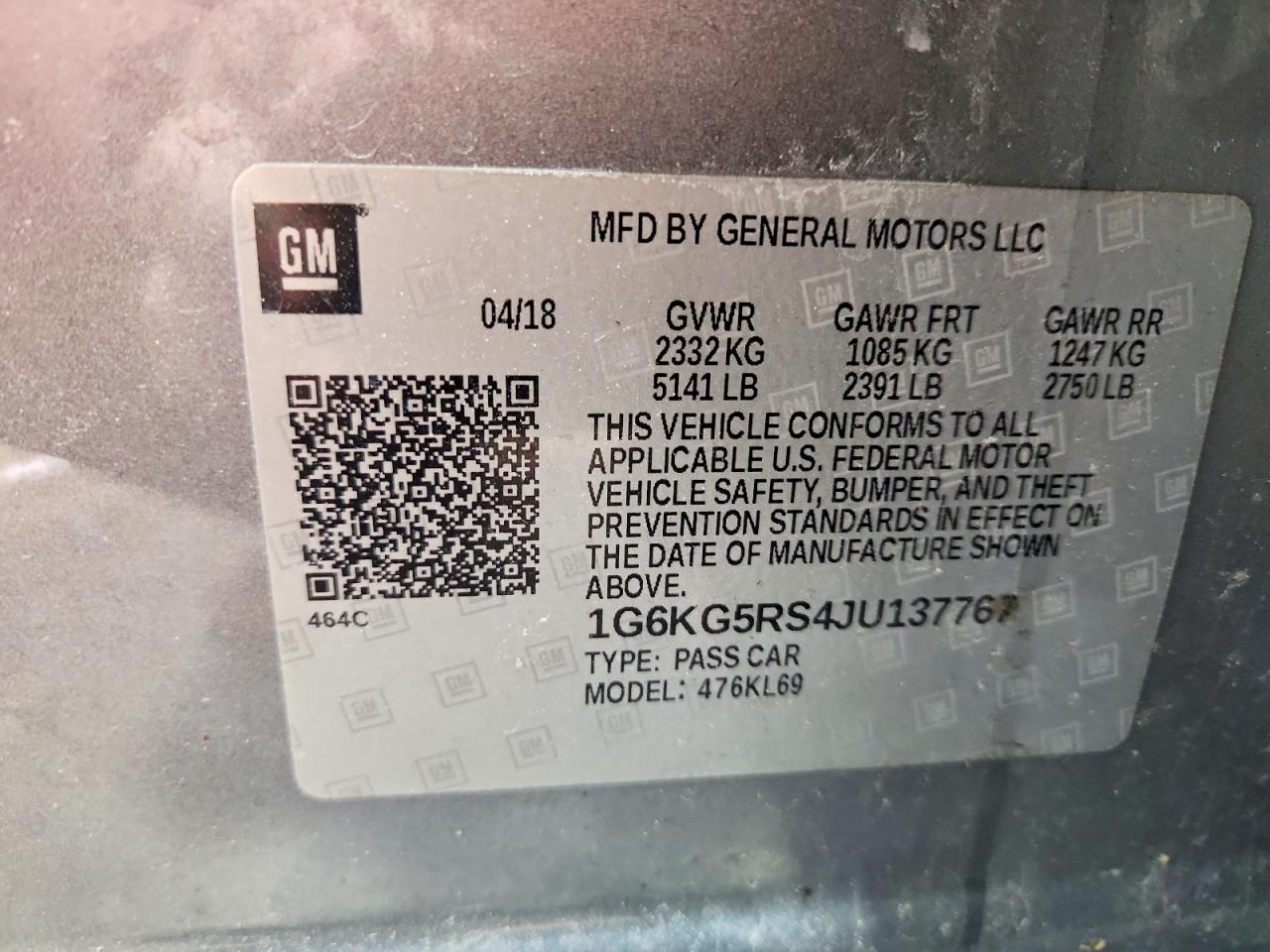 2018 Cadillac Ct6 VIN 1G6KG5RS4JU137767 photo 12