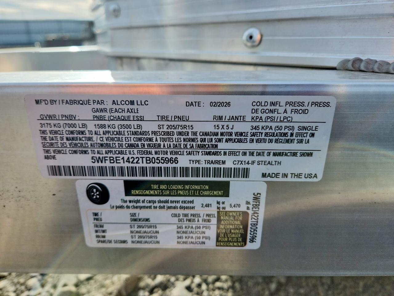2026 ALCOM Enclosed c VIN 5WFBE1422TB055966 photo 10