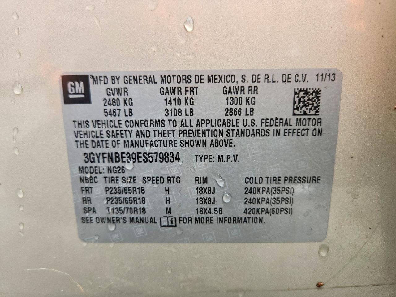 2014 Cadillac Srx VIN 3GYFNBE39ES579834 photo 12