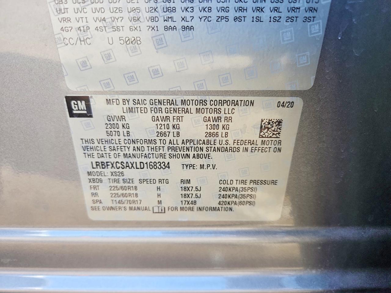 2020 Buick Envision VIN LRBFXCSAXLD168334 photo 12