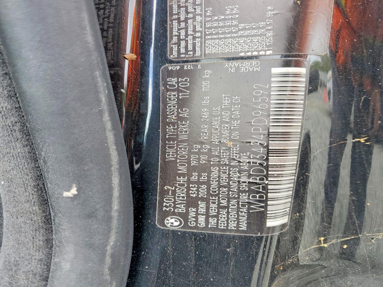 2004 BMW 3 series VIN WBABD53434PD96592 photo 12