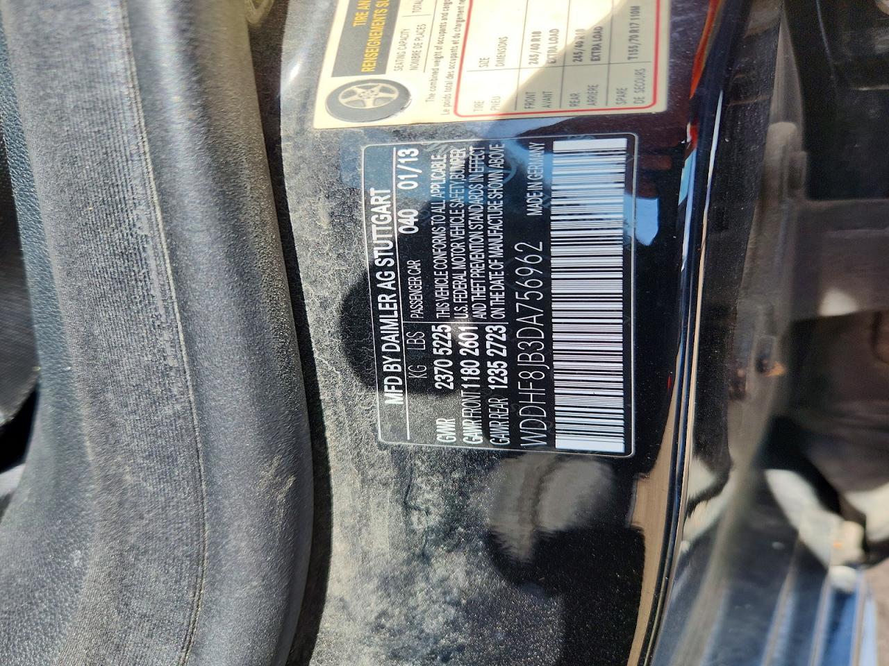 2013 Mercedes-Benz E-class VIN WDDHF8JB3DA756962 photo 12