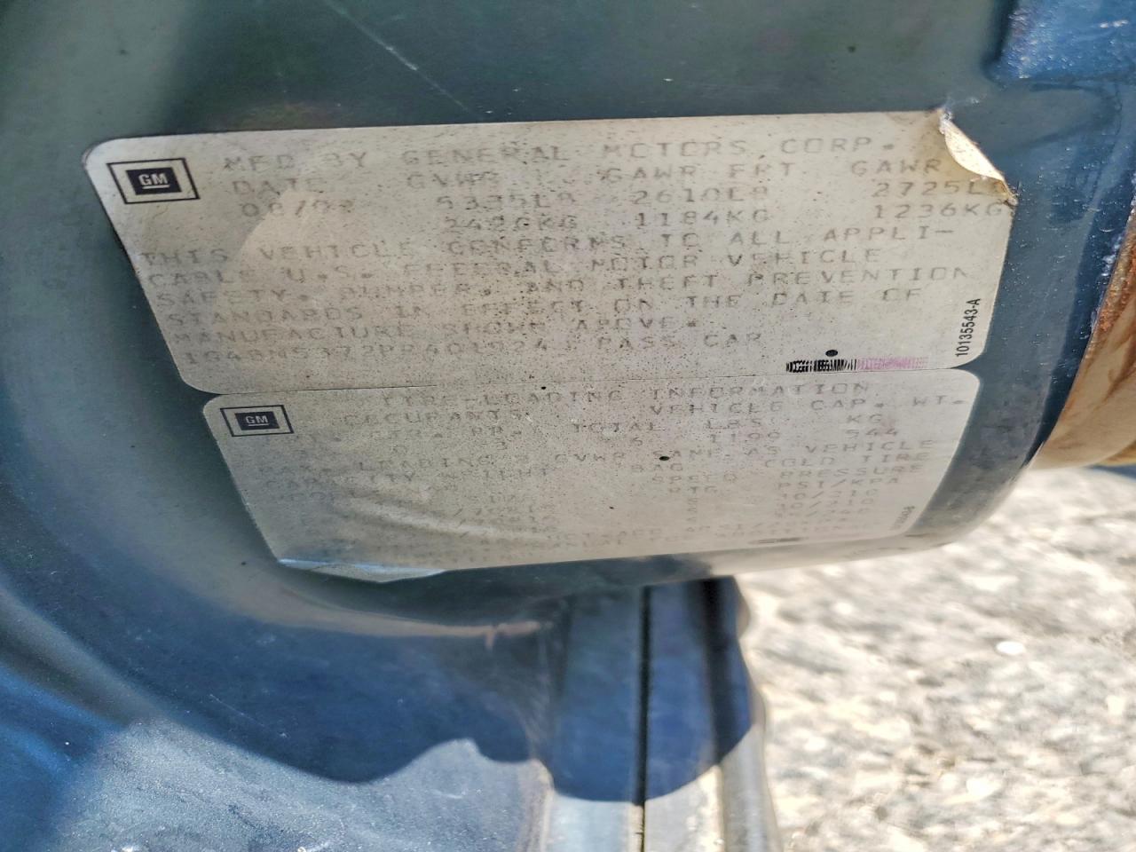 1993 Buick Roadmaster VIN 1G4BN5372PR401924 photo 12