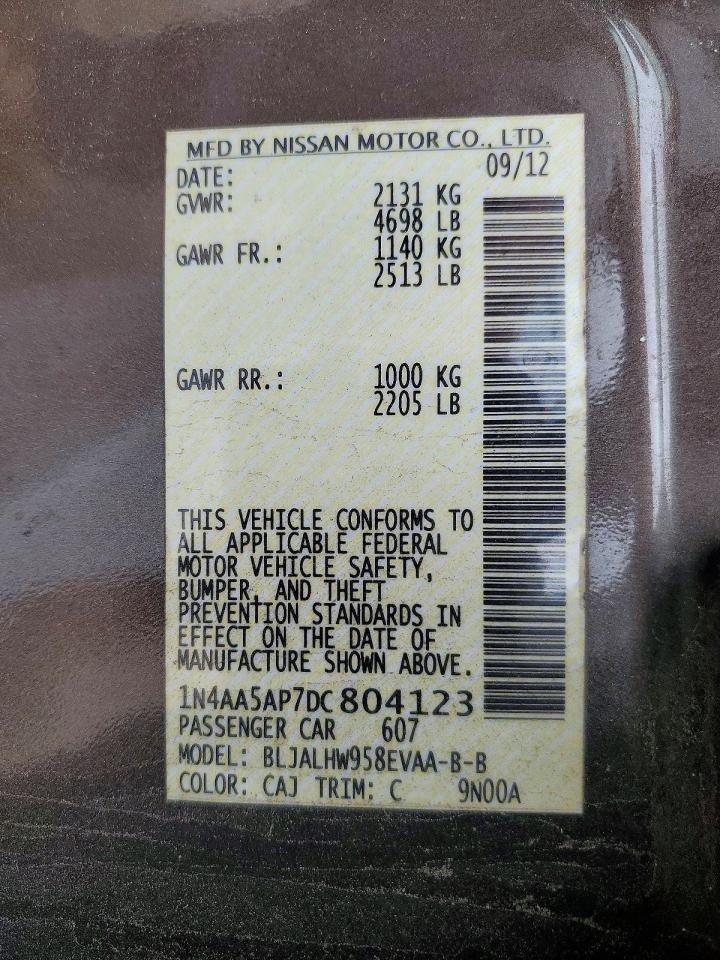2013 Nissan Maxima VIN 1N4AA5AP7DC804123 photo 12