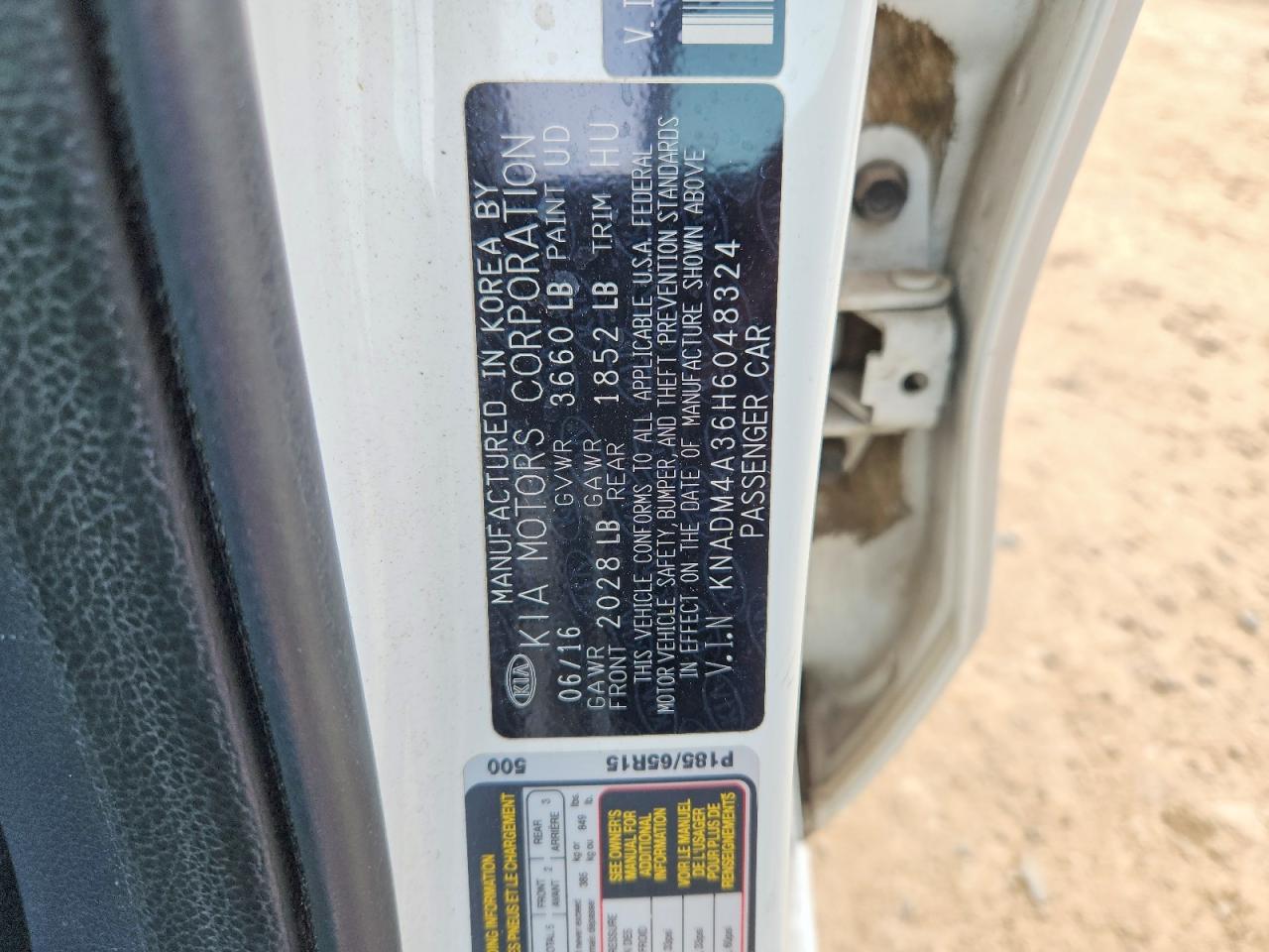 2017 Kia Rio VIN KNADM4A36H6048324 photo 12