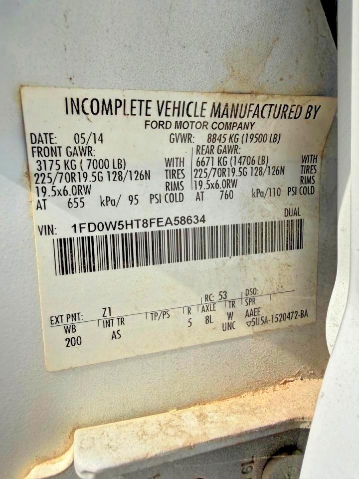 2015 Ford F550 VIN 1FD0W5HT8FEA58634 photo 10