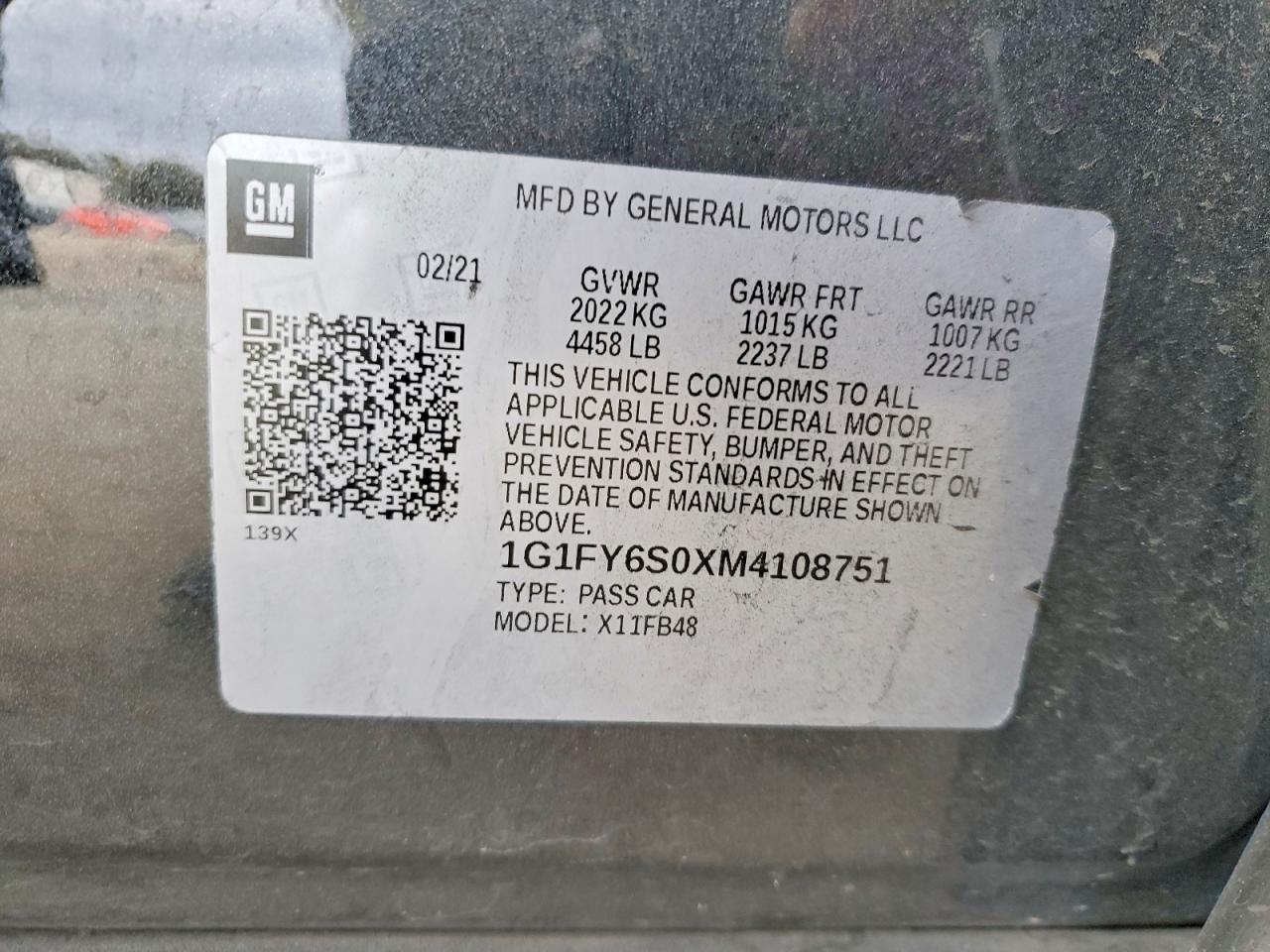 2021 Chevrolet Bolt VIN 1G1FY6S0XM4108751 photo 12