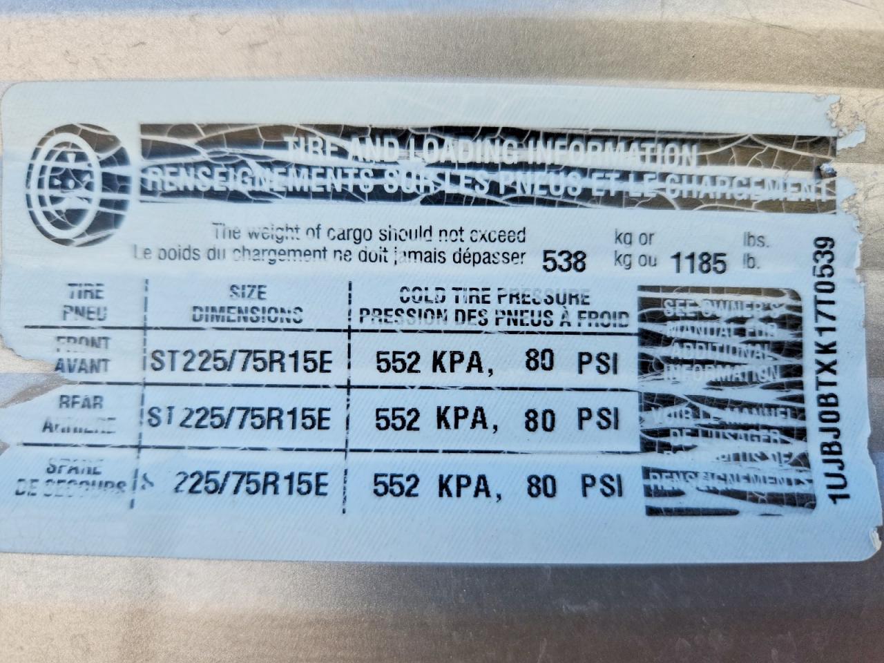 2019 JAYCO Recreation VIN 1UJBJ0BTXK17T0539 photo 10