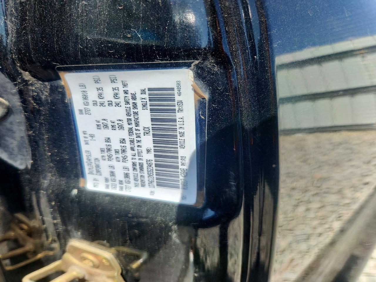2003 Dodge Dakota VIN 1D7HG12X93S234876 photo 12