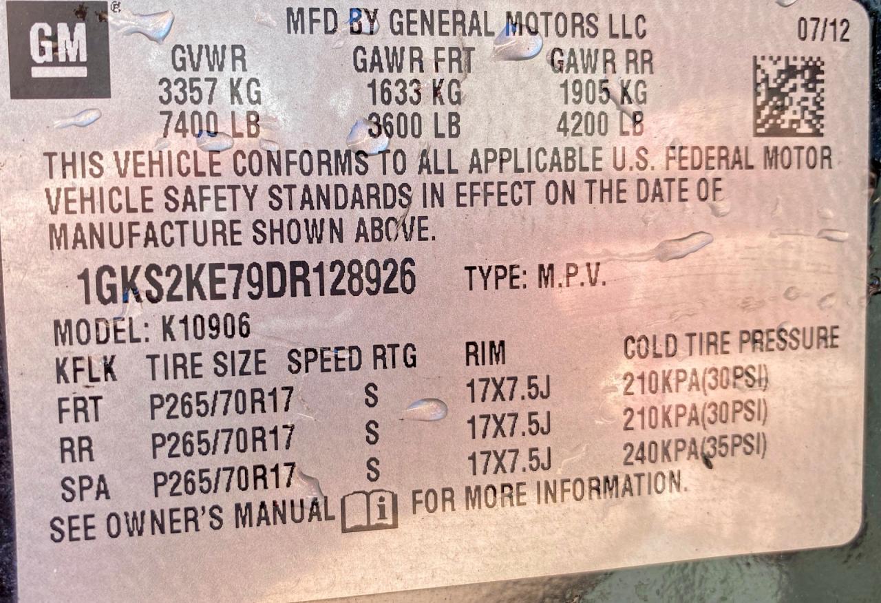 2013 GMC Yukon VIN 1GKS2KE79DR128926 photo 10