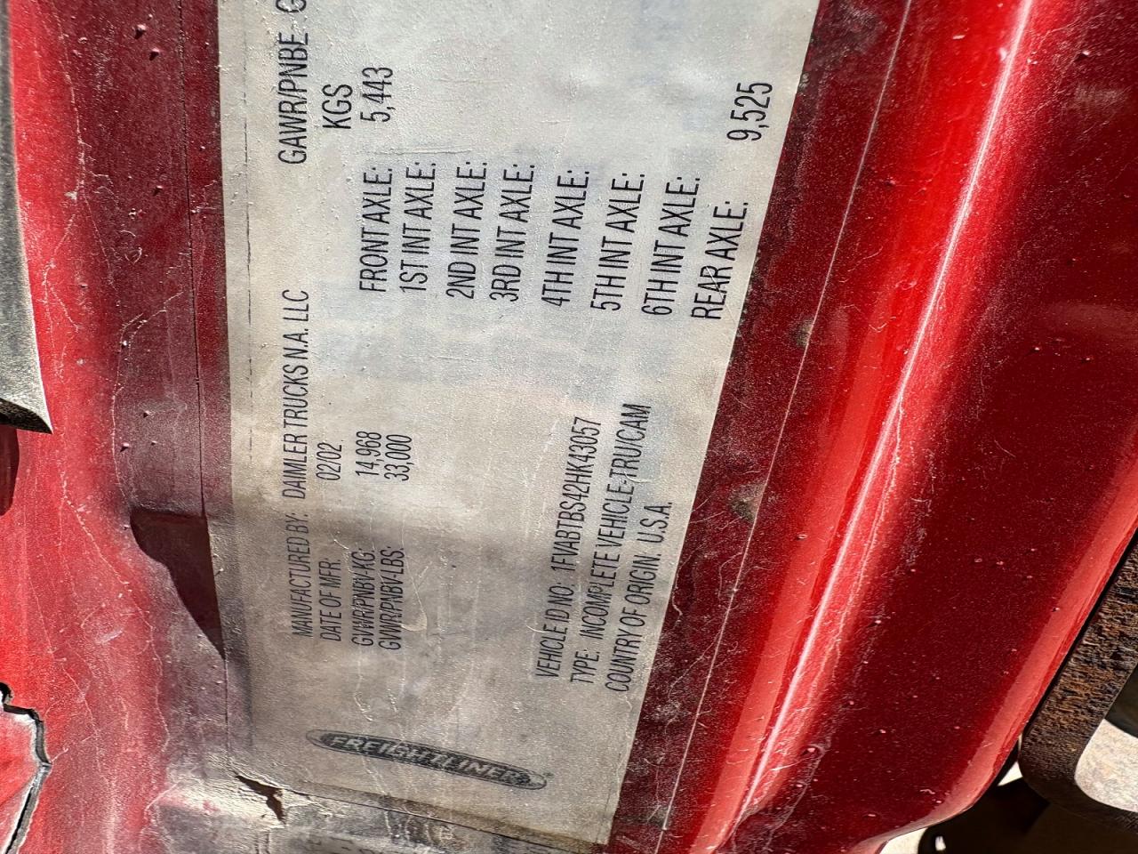 2002 FREIGHTLINER All other VIN 1FVABTBS42HK43057 photo 10