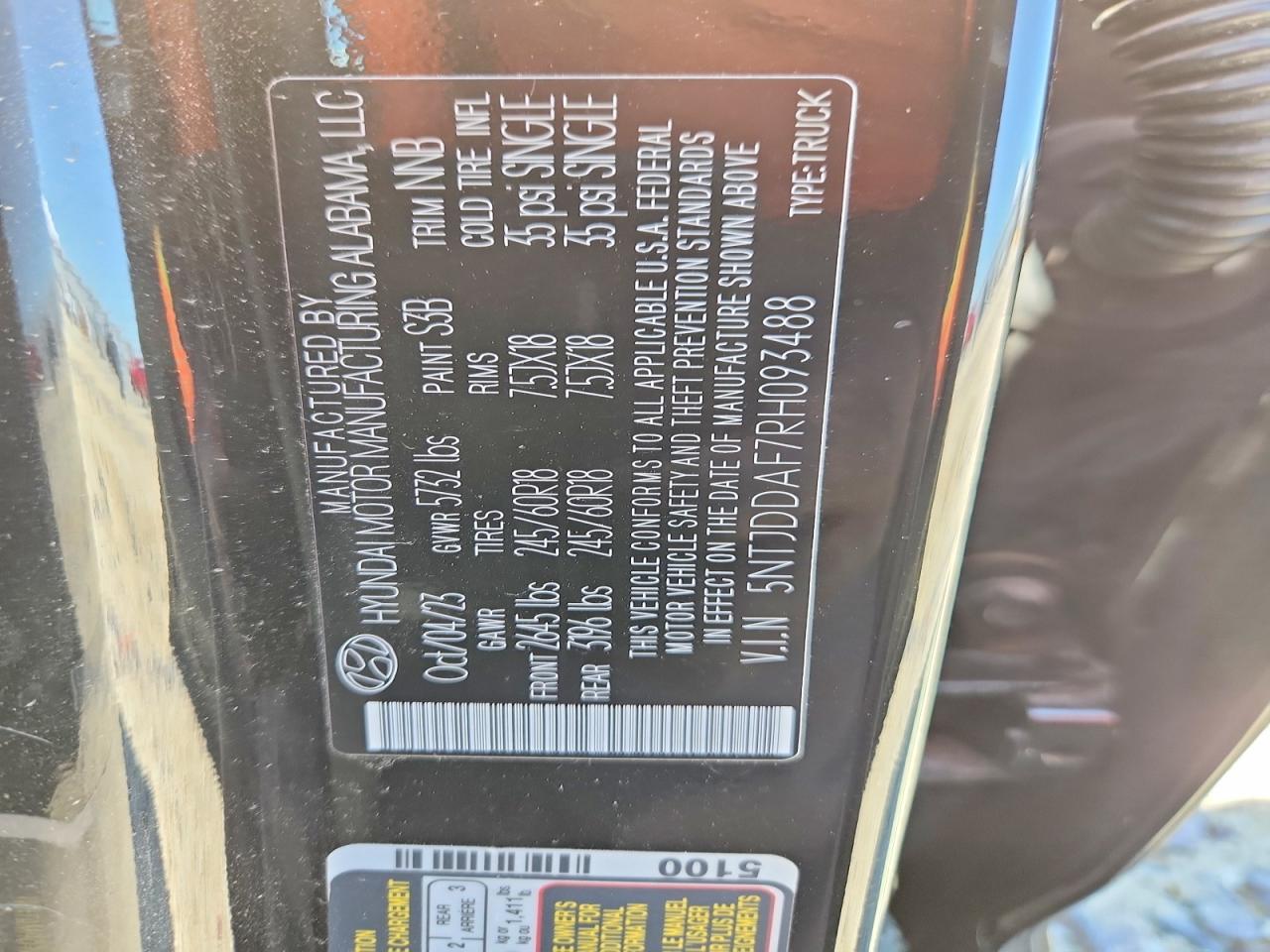 2024 Hyundai Santa cruz VIN 5NTJDDAF7RH093488 photo 12