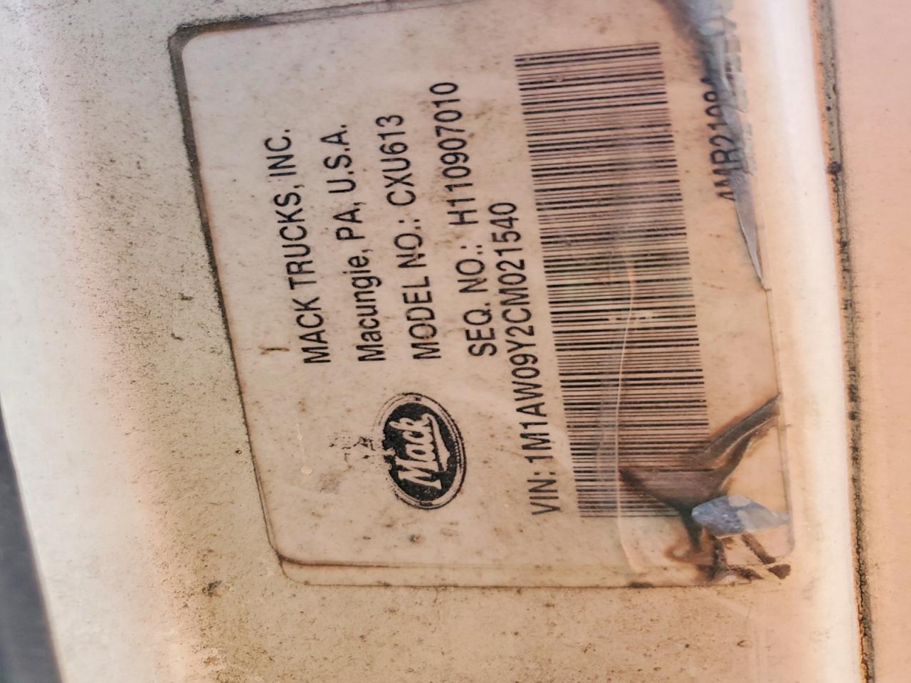 2012 MACK All other VIN 1M1AW09Y2CM021540 photo 10