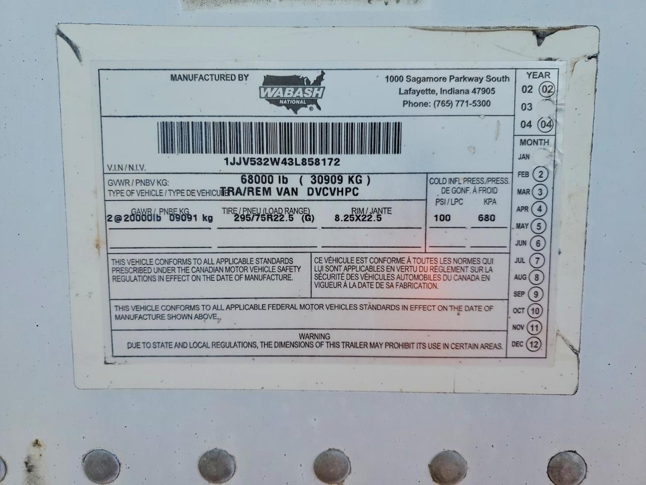 2003 WABASH All models VIN 1JJV532W43L858172 photo 10