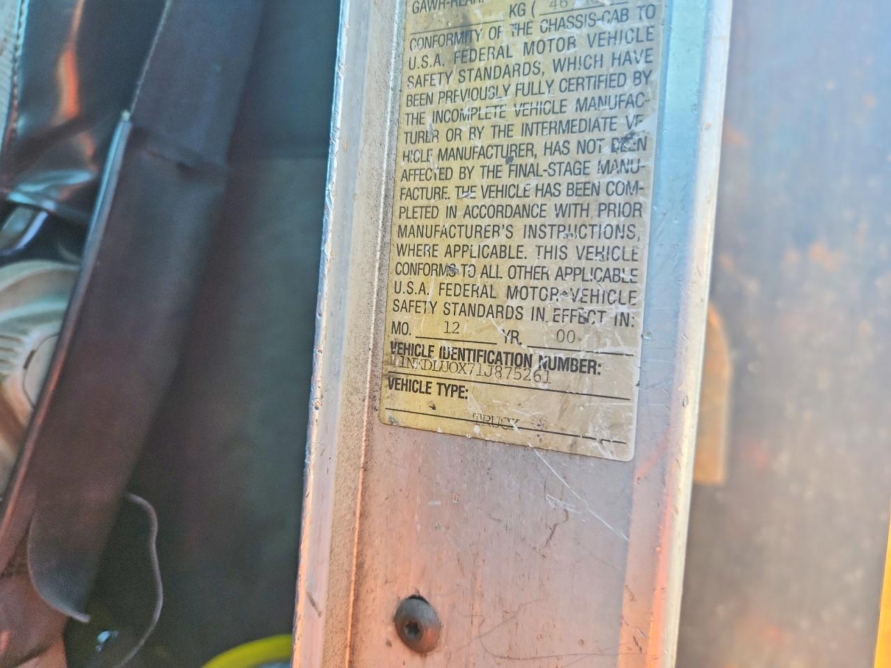 2001 KENWORTH All other VIN 1NKDLU0X71J875261 photo 10