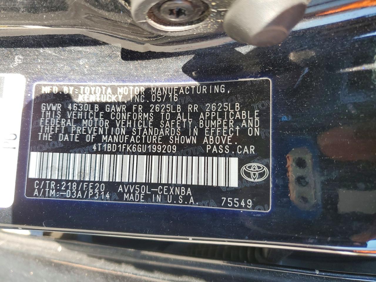 2016 Toyota Camry sola VIN 4T1BD1FK6GU199209 photo 12