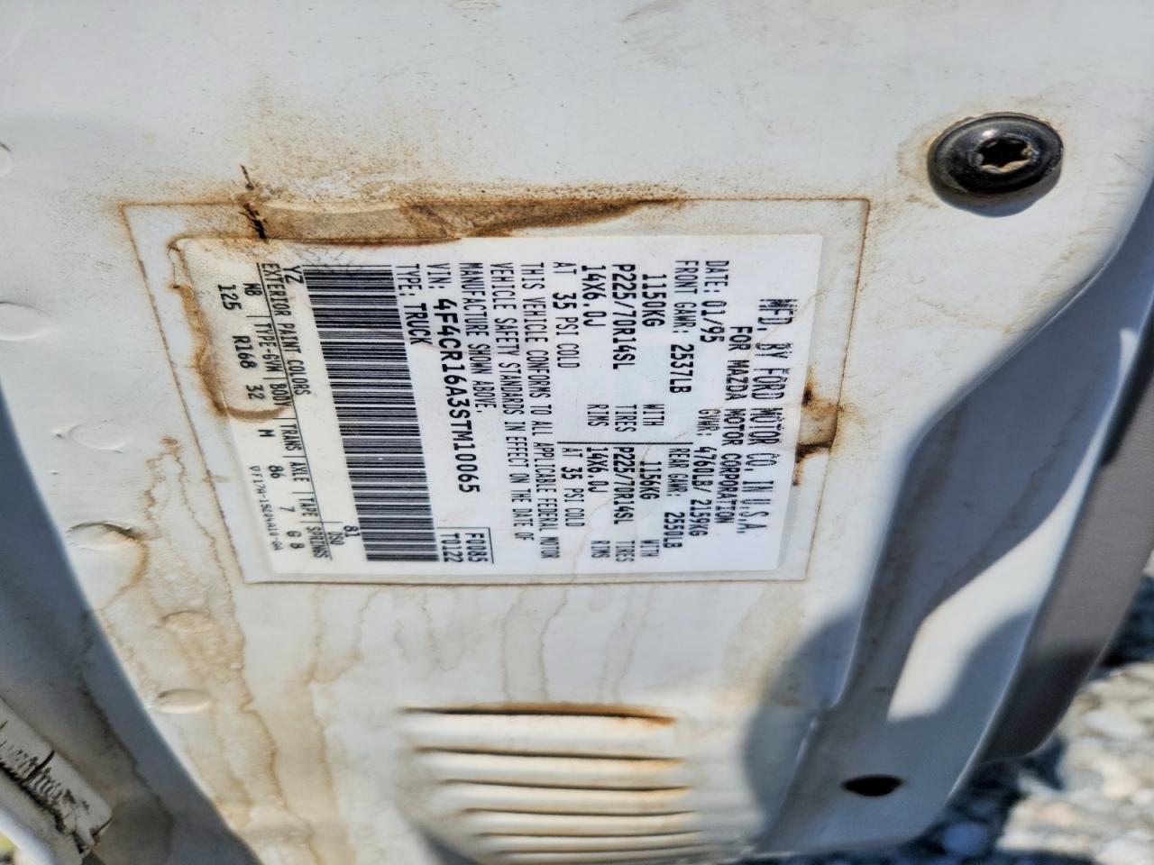 1995 MAZDA B2300 VIN 4F4CR16A3STM10065 photo 12