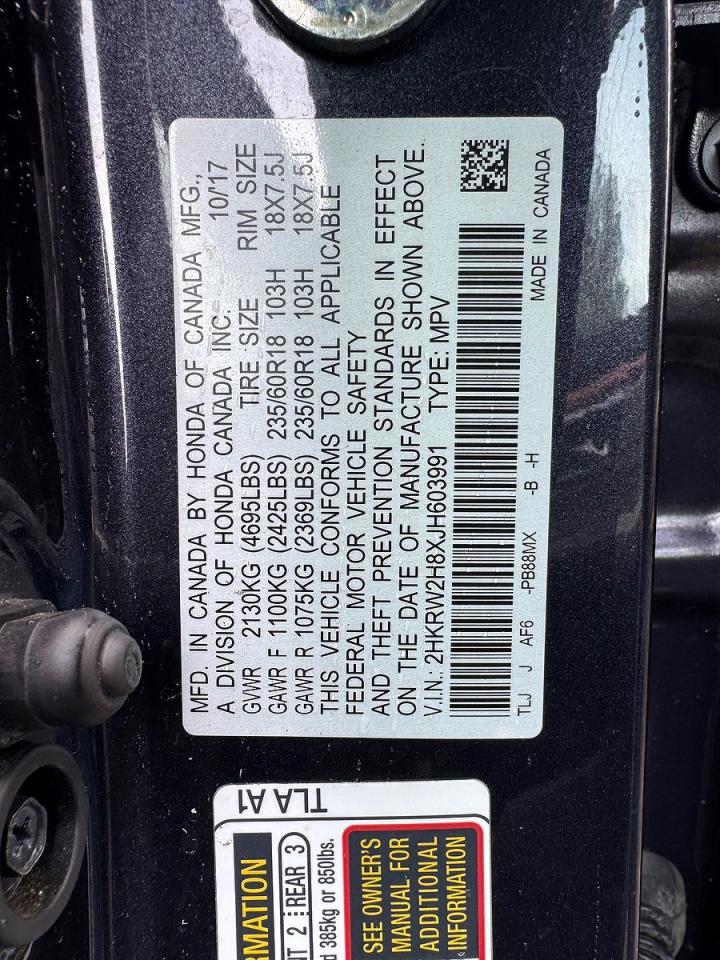 2018 Honda Crv VIN 2HKRW2H8XJH603991 photo 10
