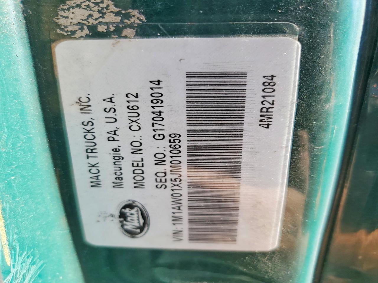 2018 MACK All other VIN 1M1AW01X5JM010659 photo 10