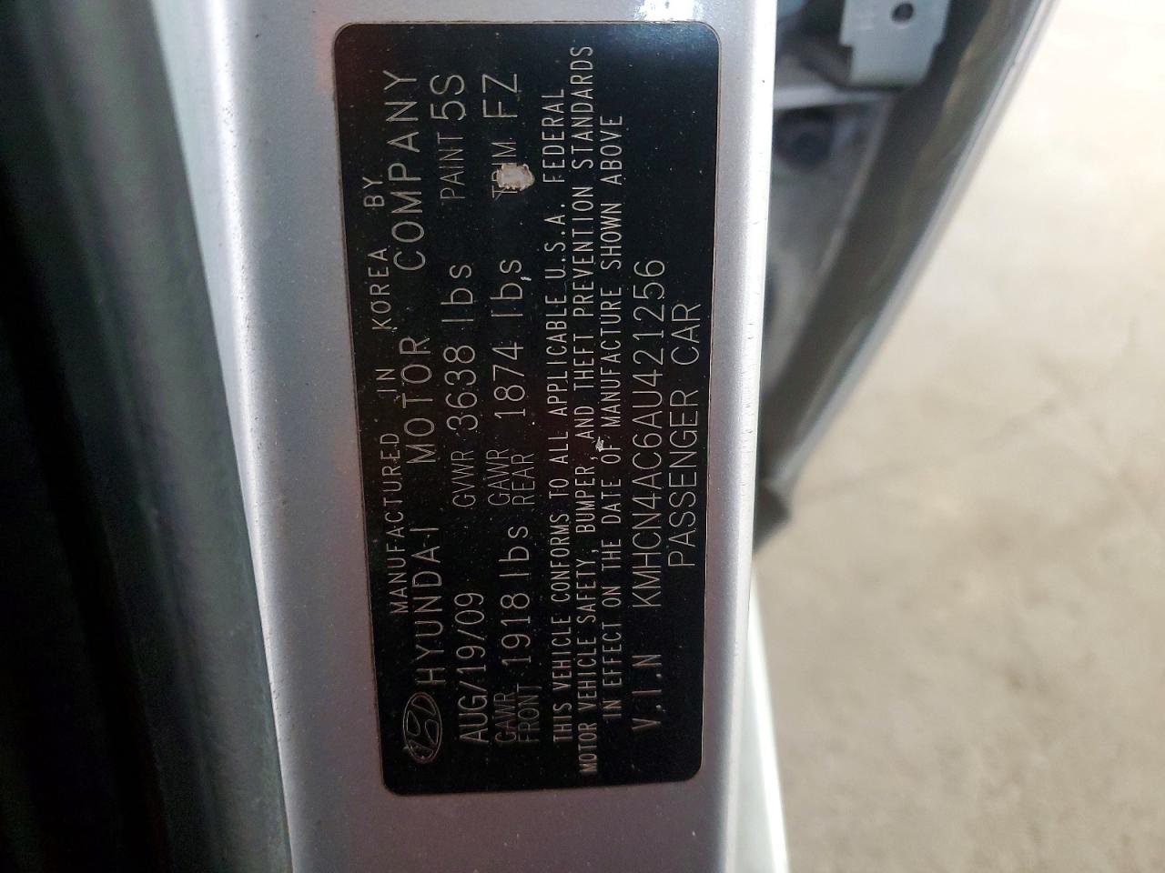 2010 Hyundai Accent VIN KMHCN4AC6AU421256 photo 12