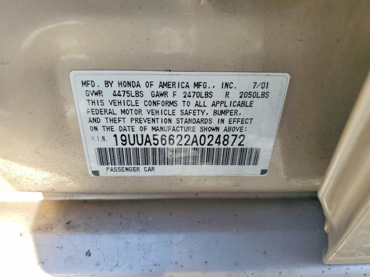 2002 ACURA Tl VIN 19UUA56622A024872 photo 12