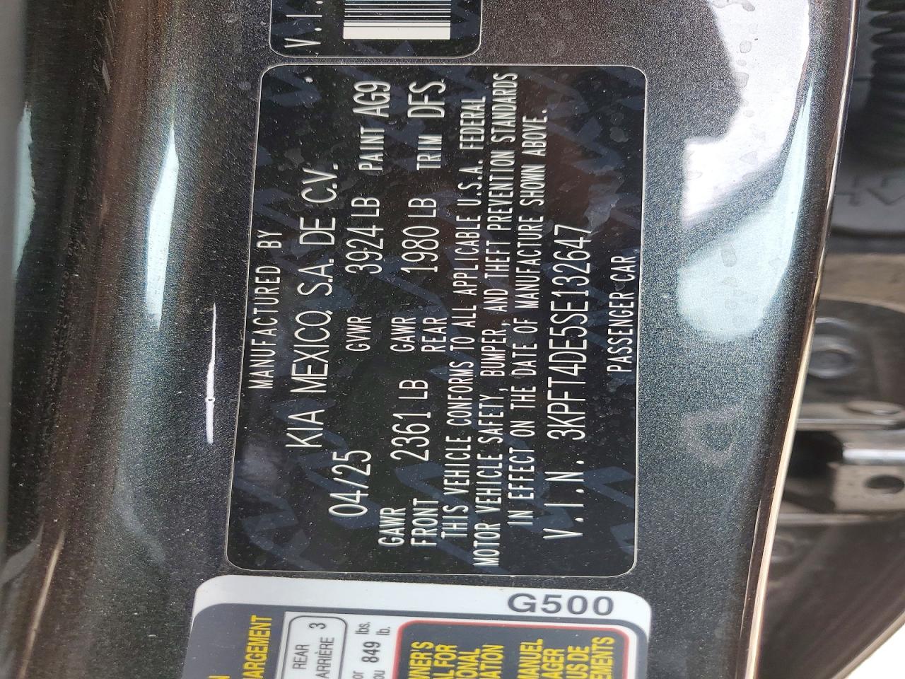 2025 Kia All other VIN 3KPFT4DE5SE132647 photo 12