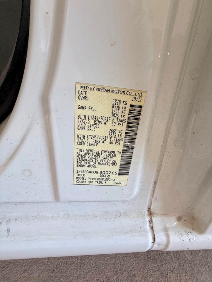 2018 Nissan Nv VIN 1N6BF0KMXJN800765 photo 10