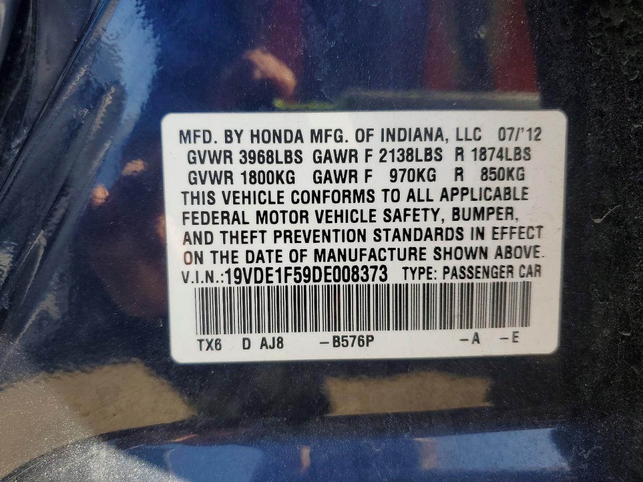 2013 Acura Ilx VIN 19VDE1F59DE008373 photo 12