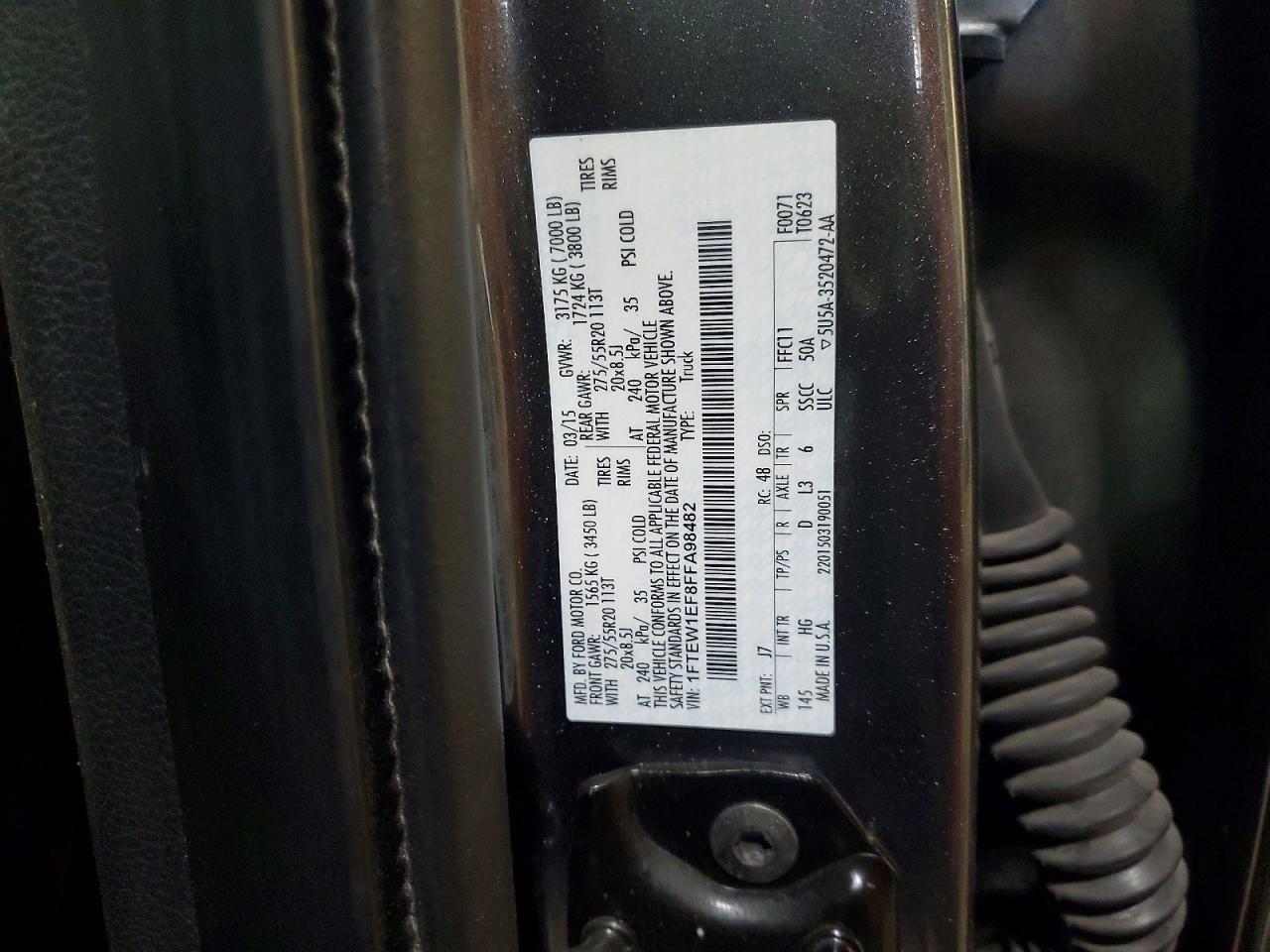 2015 Ford F150 VIN 1FTEW1EF8FFA98482 photo 12