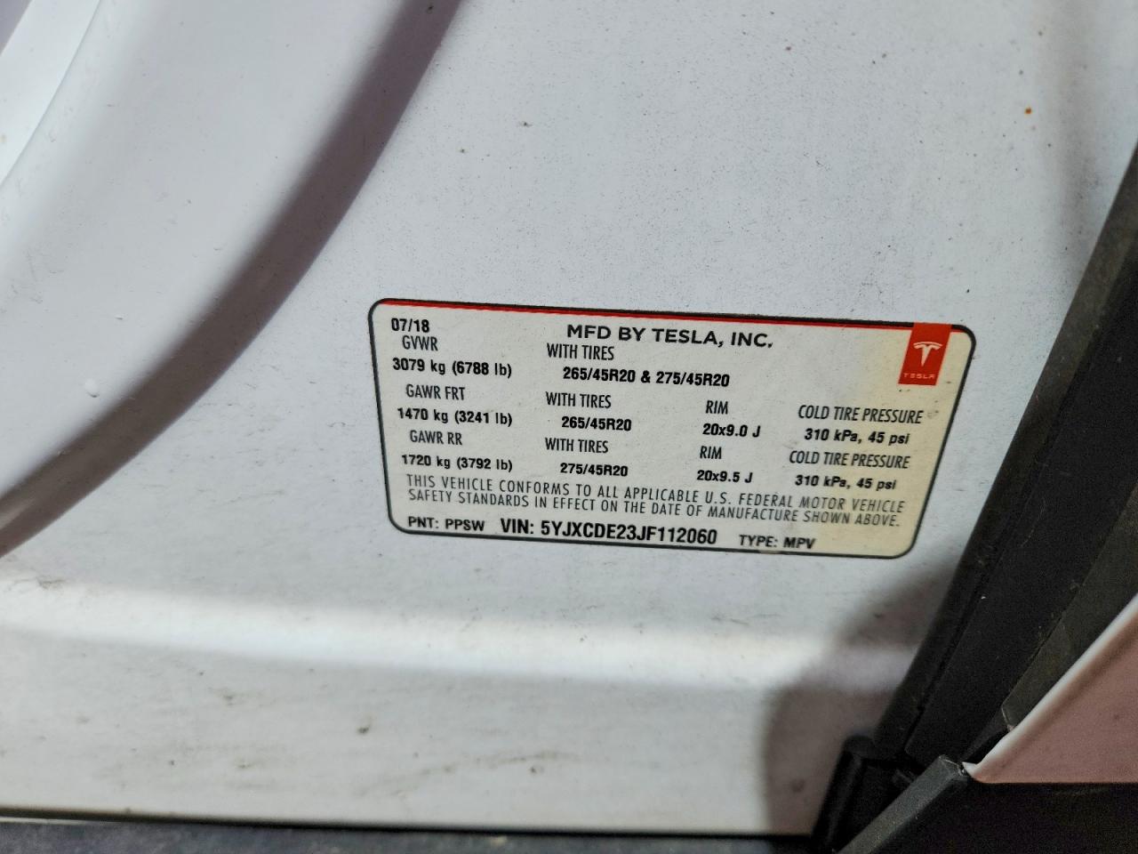 2018 TESLA Model x VIN 5YJXCDE23JF112060 photo 12