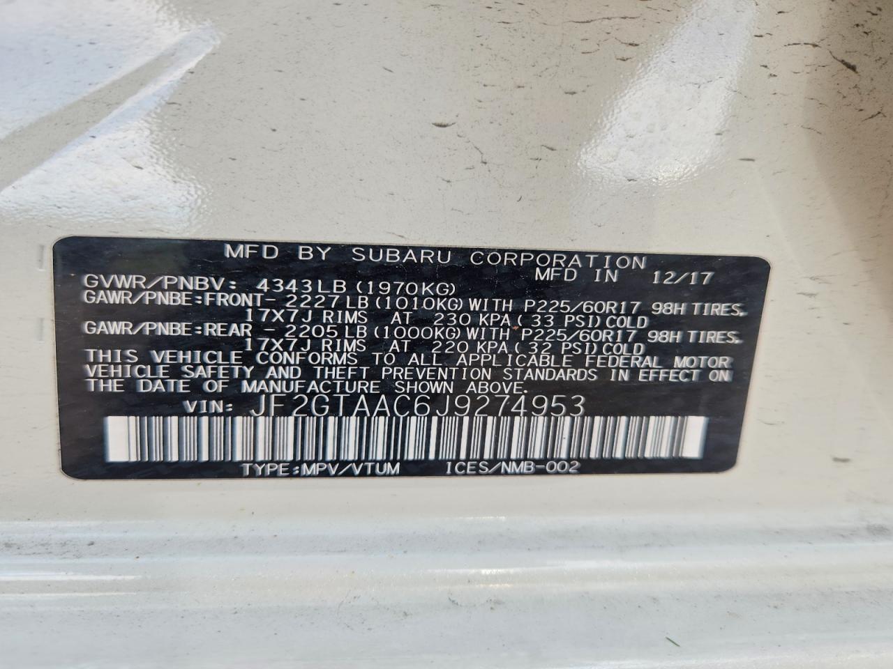 2018 Subaru Crosstrek VIN JF2GTAAC6J9274953 photo 12