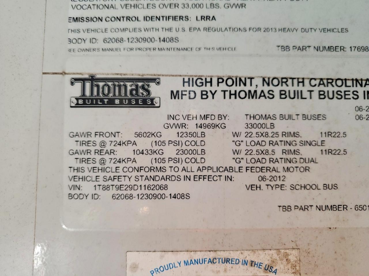 2013 THOMAS All other VIN 1T88T9E29D1162068 photo 10
