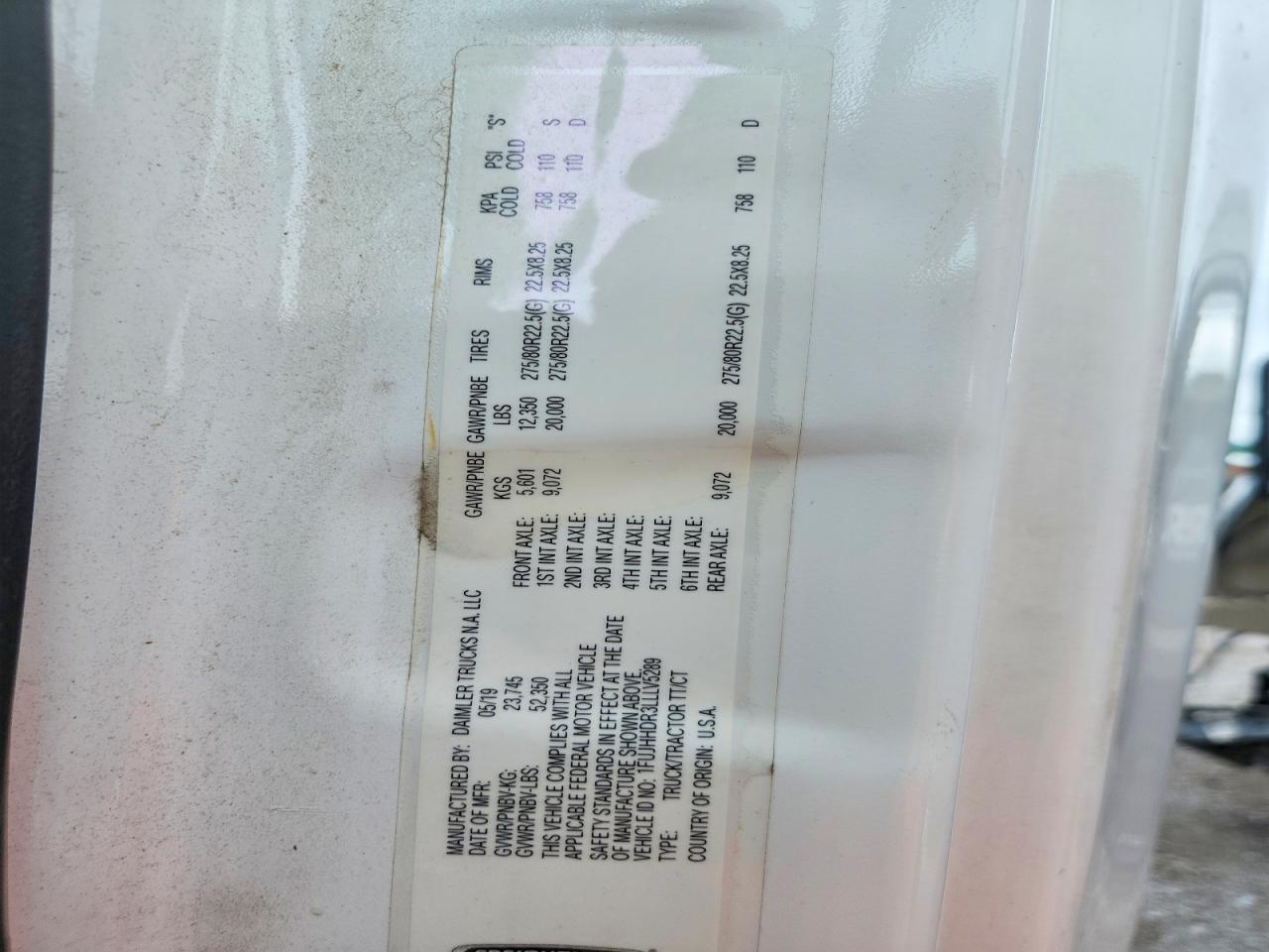 2020 FREIGHTLINER All other VIN 1FUJHHDR3LLLV5289 photo 12