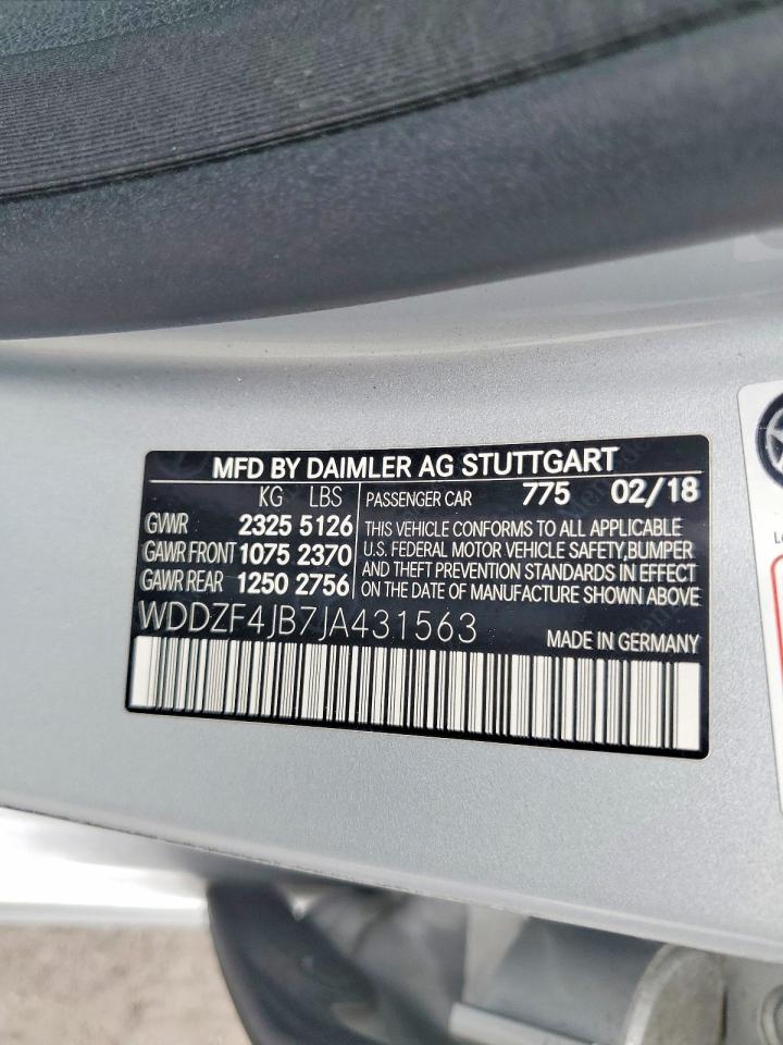 2018 Mercedes-Benz E-class VIN WDDZF4JB7JA431563 photo 12