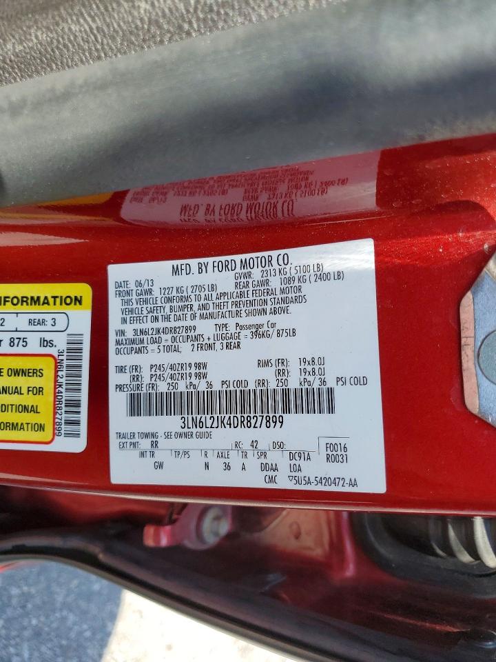 2013 Lincoln Mkz VIN 3LN6L2JK4DR827899 photo 12
