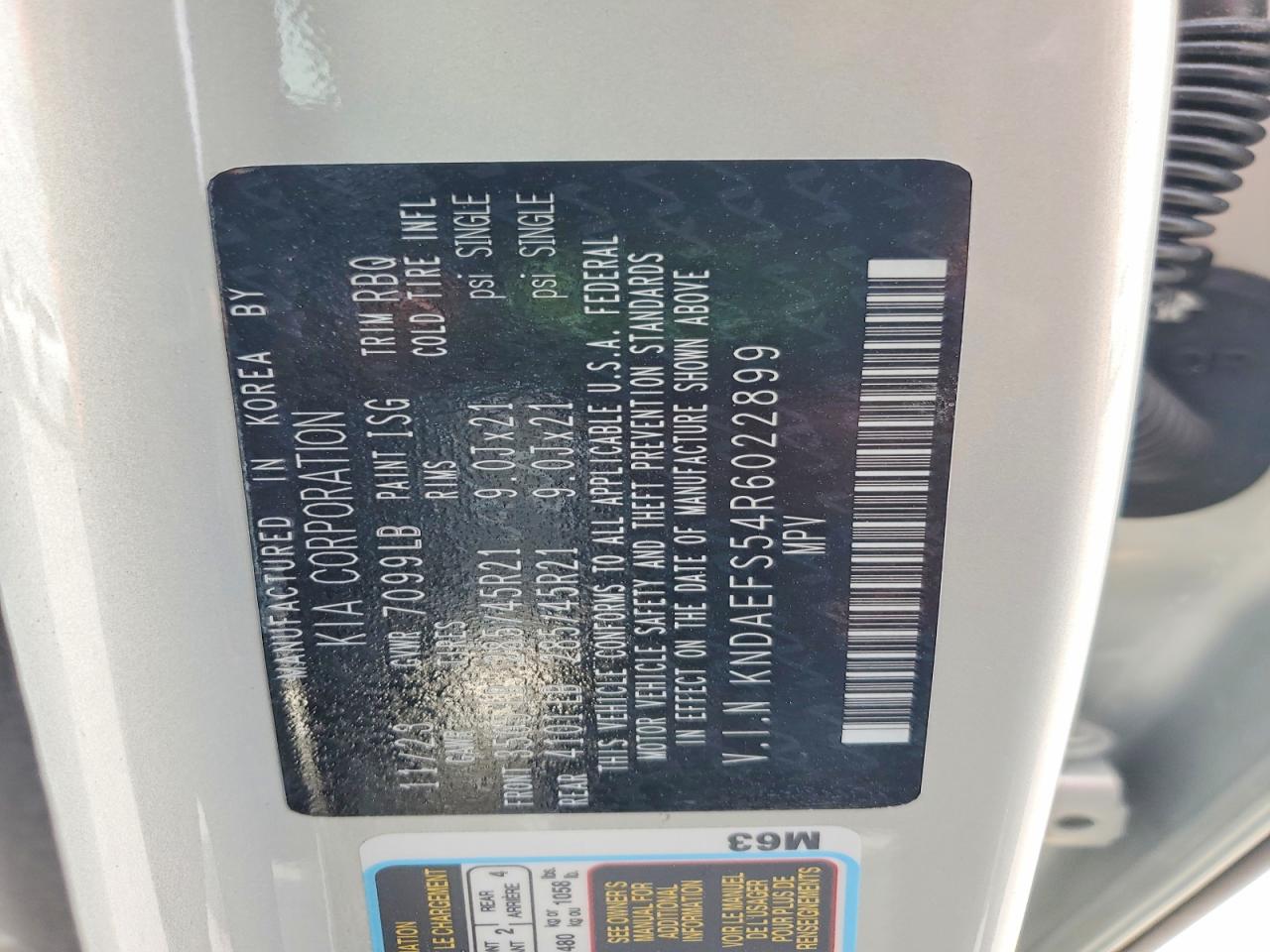 2024 Kia All other VIN KNDAEFS54R6022899 photo 12