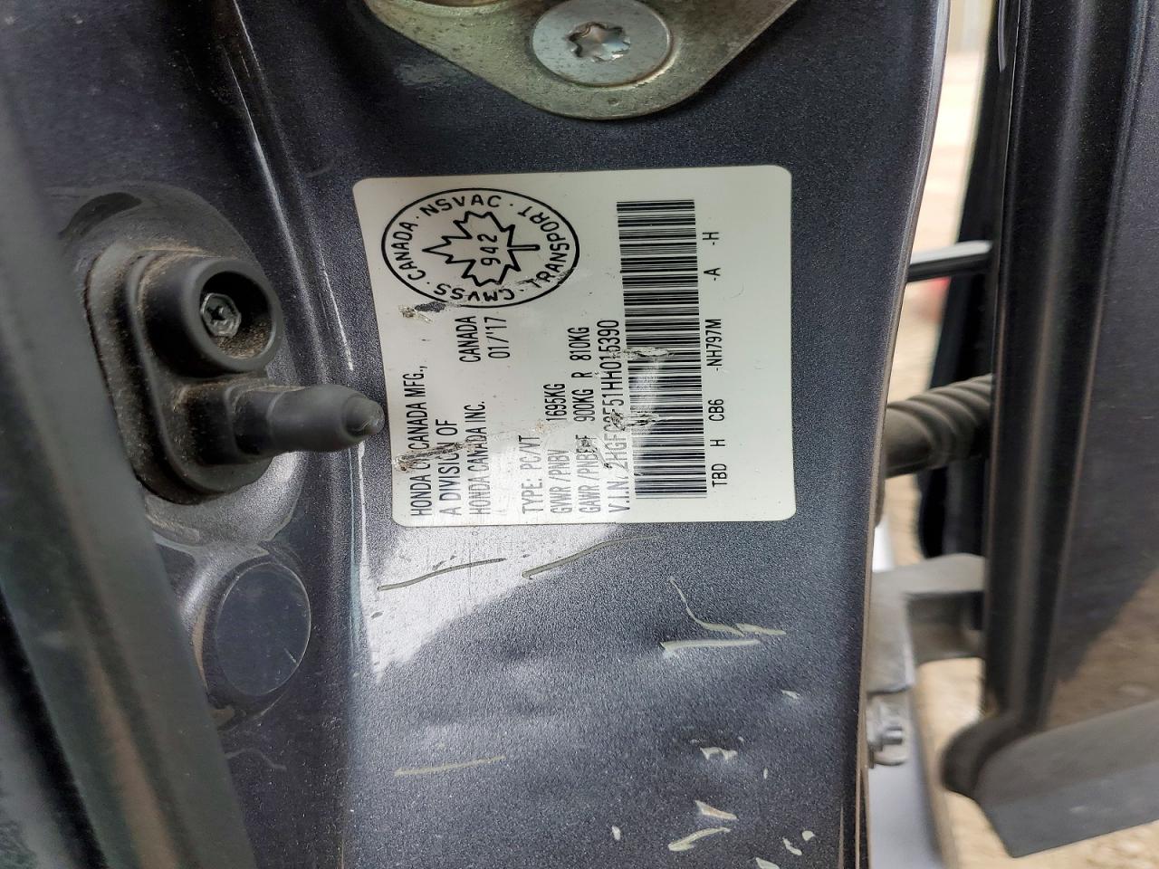 2017 Honda Civic VIN 2HGFC2F51HH015390 photo 12